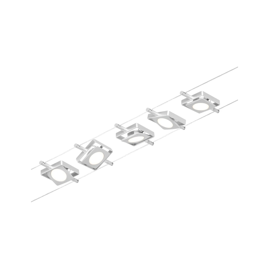 Paulmann 94420 - Kit completo sistema a cavo MAC 230V, 5x LED da 4,5W, cromo opaco