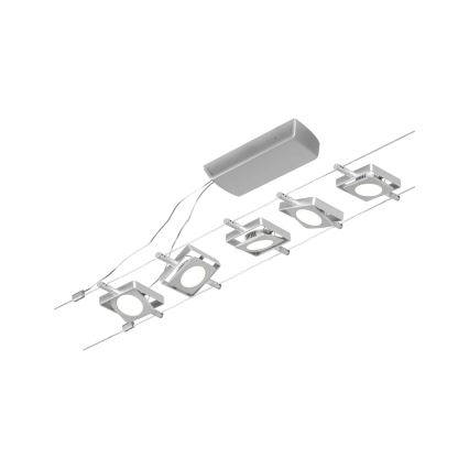 Paulmann 94420 - Kit completo sistema a cavo MAC 230V, 5x LED da 4,5W, cromo opaco