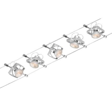 Paulmann 94430 - SET 5xGU5,3/10W Faretto per sistema a binario MAC 230V cromo opaco