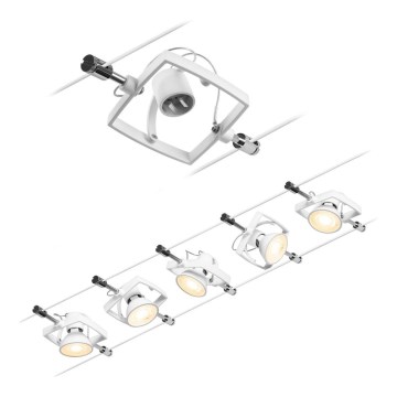 Paulmann 94432 - Set 5xGU5,3/10W Sistema completo a cavo MAC 230V bianco