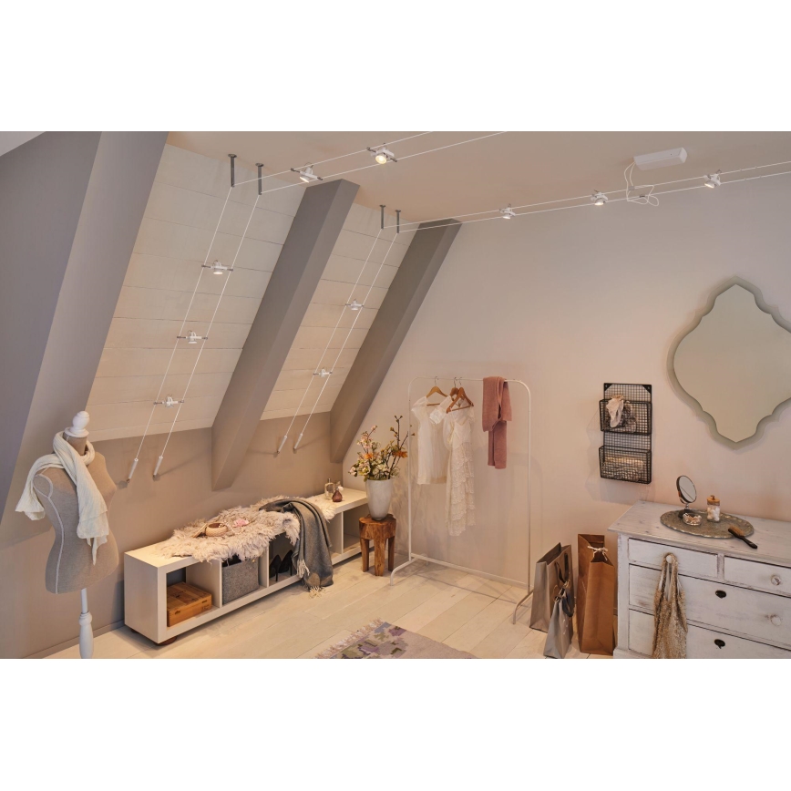 Paulmann 94432 - Set 5xGU5,3/10W Sistema completo a cavo MAC 230V bianco