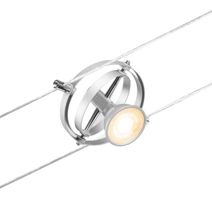 Paulmann 94436 - Set 5x GU5,3/10W, sistema completo a cavo CARDAN 230V, cromo opaco