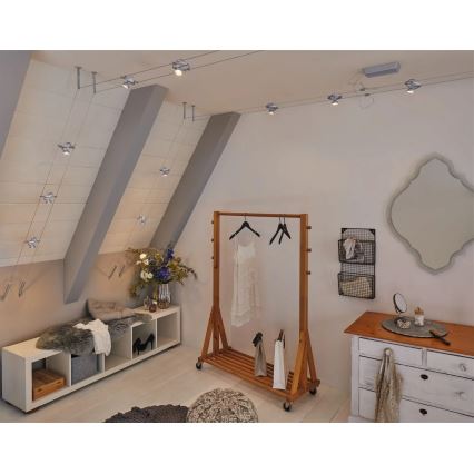 Paulmann 94437 - 1xGU5,3/10W Faretto per sistema a cavi CARDAN 12V, cromo satinato