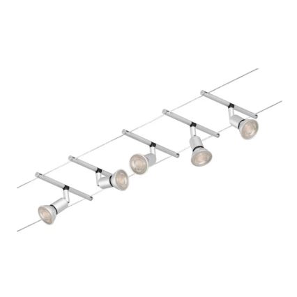 Paulmann 94442 - SET 5xGU5,3/10W Sistema a cavo completo SALT 230V cromo opaco