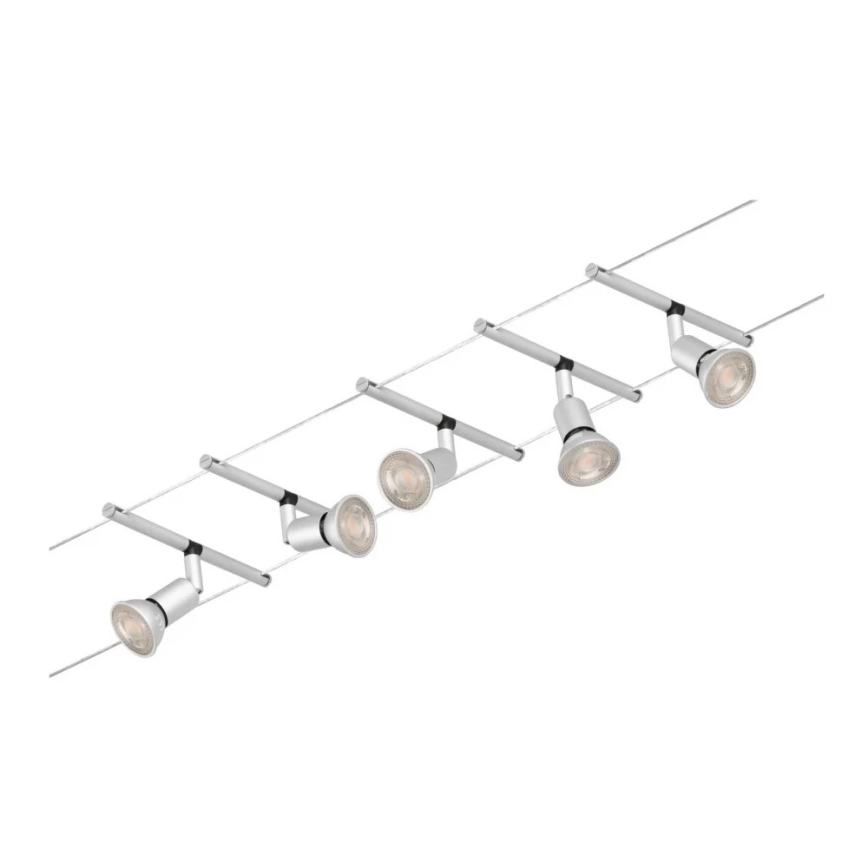 Paulmann 94442 - SET 5xGU5,3/10W Sistema a cavo completo SALT 230V cromo opaco