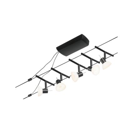 Paulmann 94450 - Set 5x GU5,3/10W Sistema completo a cavo SHEELA 230V nero