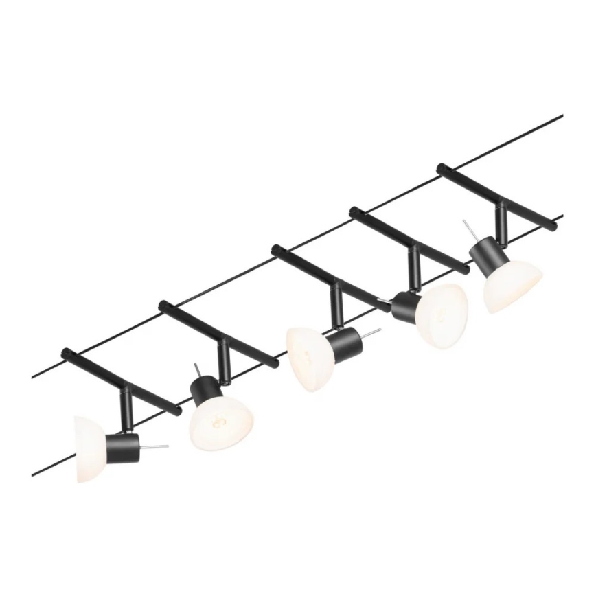 Paulmann 94450 - Set 5x GU5,3/10W Sistema completo a cavo SHEELA 230V nero
