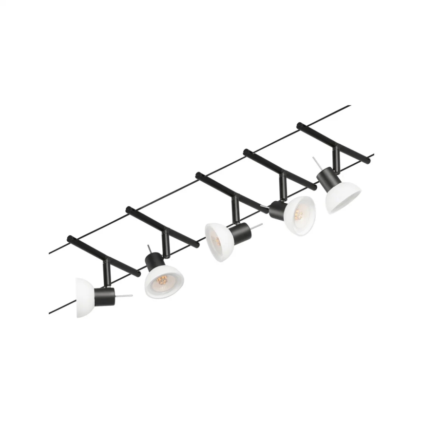 Paulmann 94450 - Set 5x GU5,3/10W Sistema completo a cavo SHEELA 230V nero