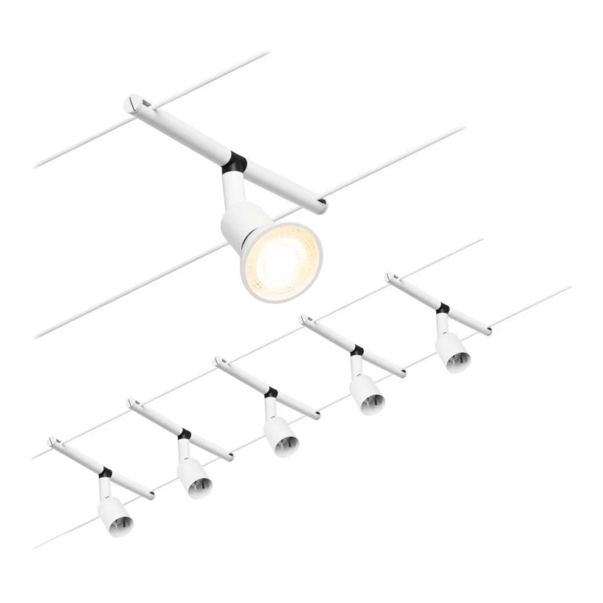 Paulmann 94458 - SET 5xGU5,3/10W Faretto per sistema a binario SALT 230V bianco