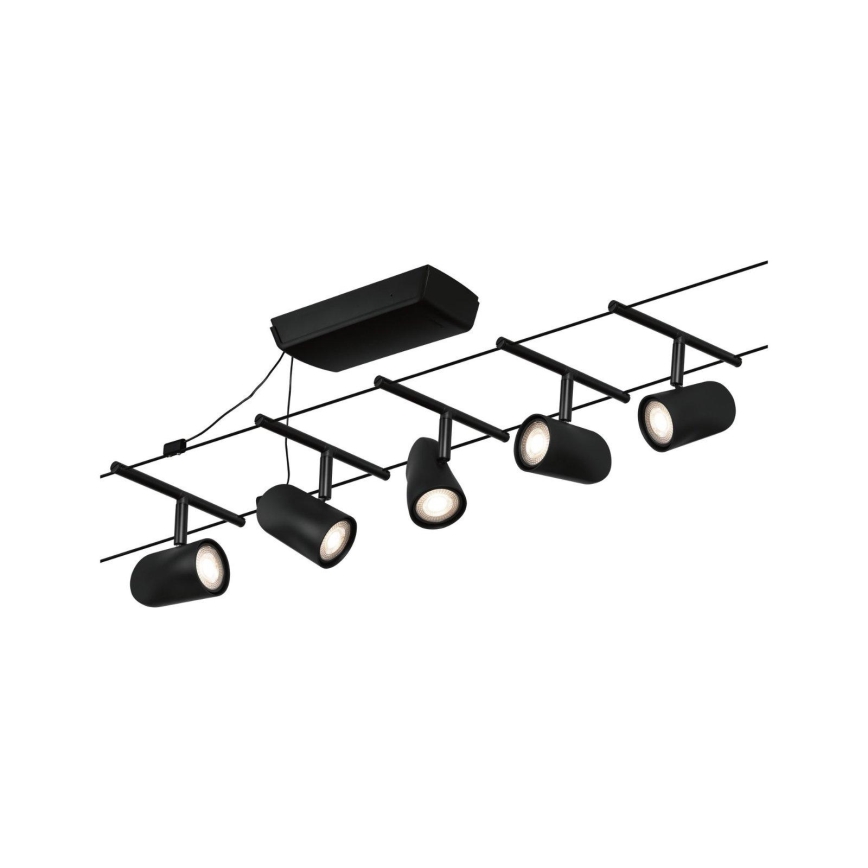 Paulmann 94469 - Kit 5×GU5,3/10W Sistema a cavo completo CUP 230V nero