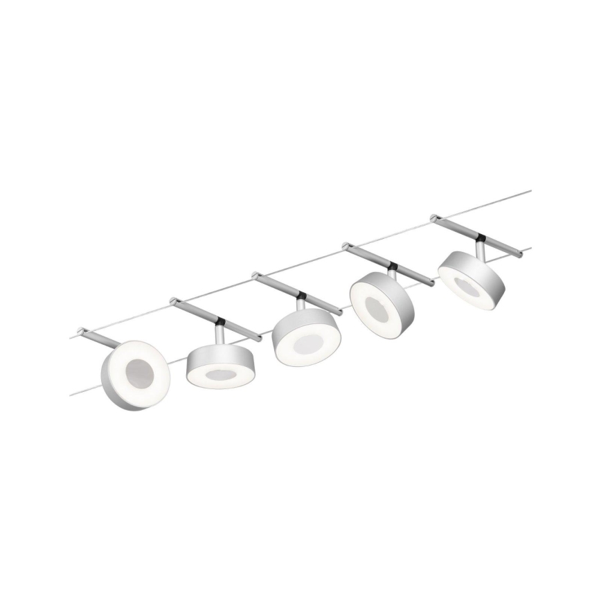 Paulmann 94475 - Set 5x LED/5W Sistema completo a cavo CIRCLE 230V cromo opaco