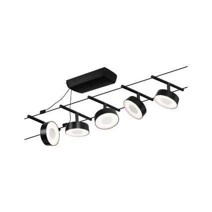 Paulmann 94479 - Kit 5xLED/5W Sistema completo a cavo CIRCLE 230V nero