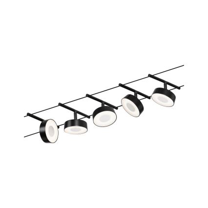 Paulmann 94479 - Kit 5xLED/5W Sistema completo a cavo CIRCLE 230V nero