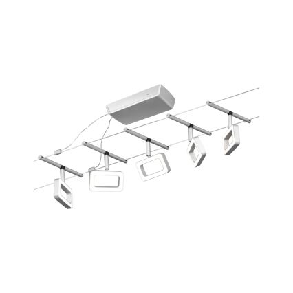 Paulmann 94481 - Kit 5x LED da 4,8 W, sistema a cavo completo FRAME 230 V, cromo opaco