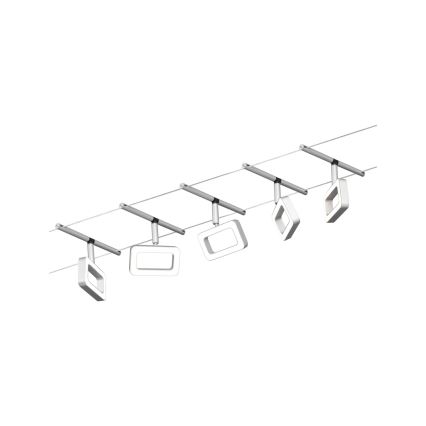Paulmann 94481 - Kit 5x LED da 4,8 W, sistema a cavo completo FRAME 230 V, cromo opaco