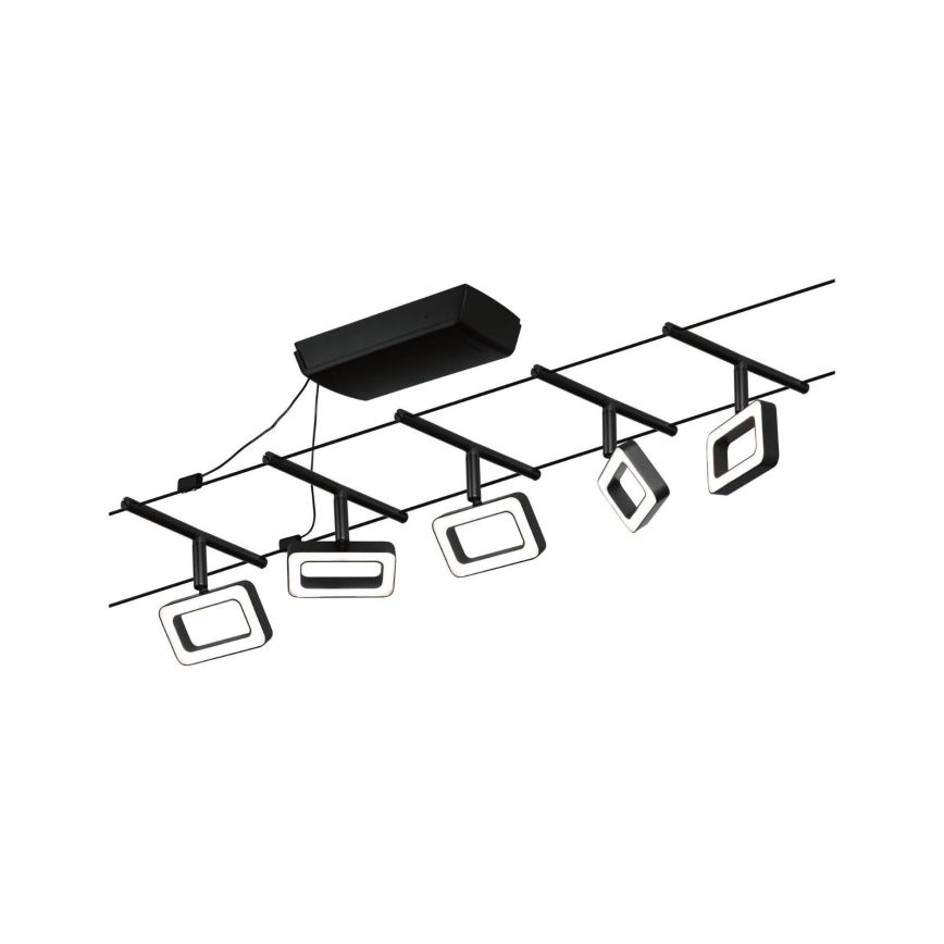 Paulmann 94485 - KIT 5xLED/4,8W Sistema completo a cavo FRAME 230V nero