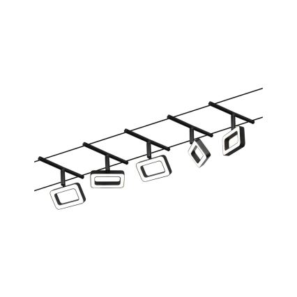 Paulmann 94485 - KIT 5xLED/4,8W Sistema completo a cavo FRAME 230V nero