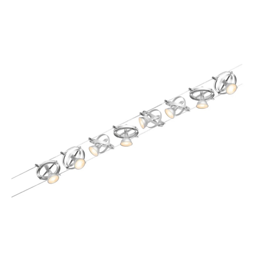 Paulmann 94490 - SET 8xGU5,3/7,5W Faretto per sistema a binario CARDAN 230V cromo opaco