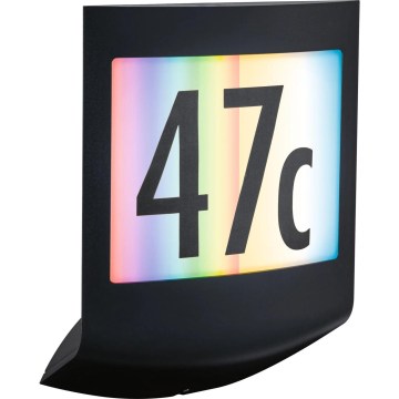 Paulmann 94513 - RGBW LED/8,2W IP44 dimmerabile per numero civico con sensore crepuscolare PADEA 230V antracite