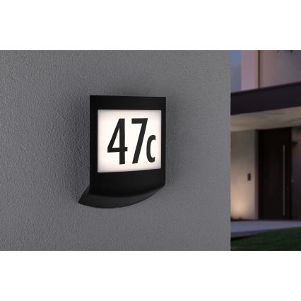 Paulmann 94513 - LED RGBW/8,2 W IP44 dimmerabile, illuminazione per numero civico con sensore di movimento e crepuscolare PADEA 230V antracite