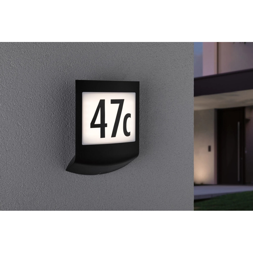 Paulmann 94513 - LED RGBW/8,2 W IP44 dimmerabile, illuminazione per numero civico con sensore di movimento e crepuscolare PADEA 230V antracite