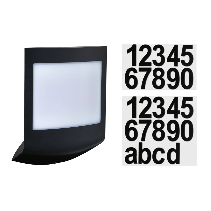 Paulmann 94513 - LED RGBW/8,2 W IP44 dimmerabile, illuminazione per numero civico con sensore di movimento e crepuscolare PADEA 230V antracite