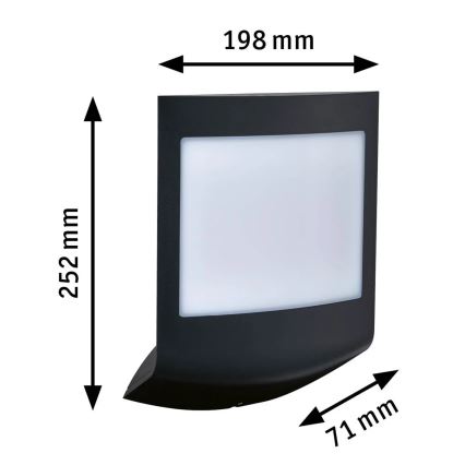 Paulmann 94513 - LED RGBW/8,2 W IP44 dimmerabile, illuminazione per numero civico con sensore di movimento e crepuscolare PADEA 230V antracite