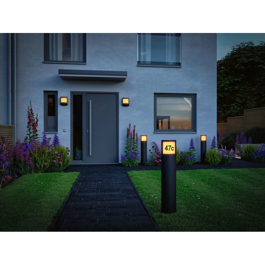 Paulmann 94514 - LED/8,5W IP44 Numero civico dimmerabile con sensore di movimento e sensore crepuscolare PADEA 230V antracite