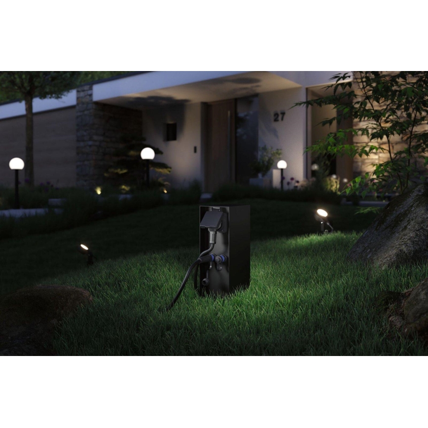 Paulmann 94700 - Colonna presa esterna RIO 2Z SCHUKO 230V IP44
