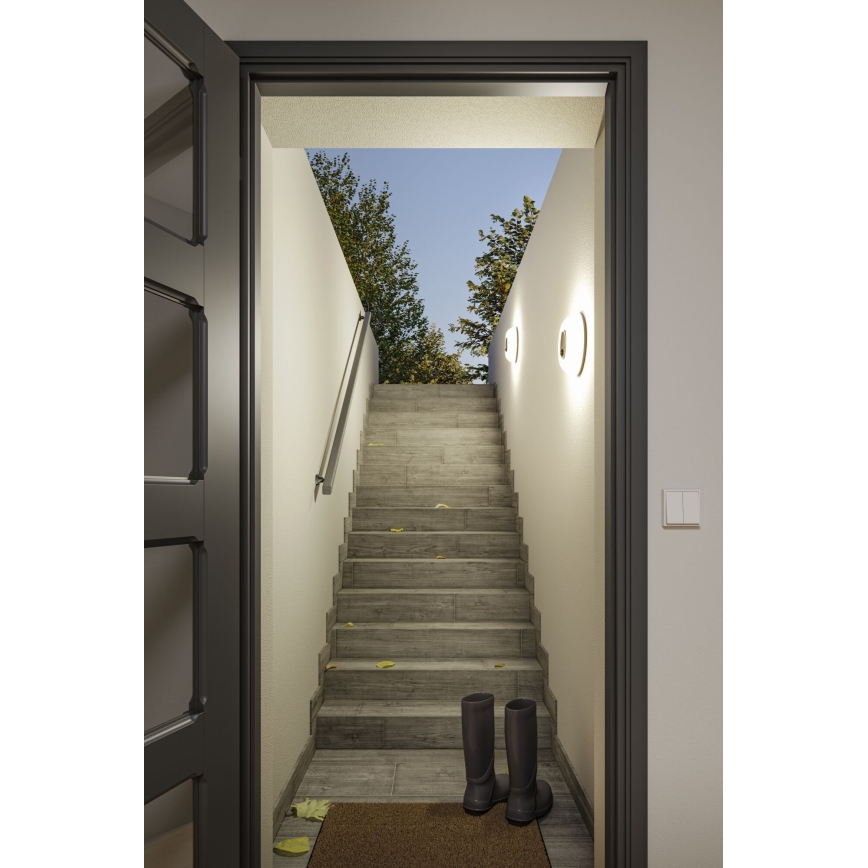 Paulmann 94956 - LED/20,5W IP65 Applique da esterno dimmerabile con sensore di movimento e sensore crepuscolare AUREVA 230V 2200/3000/4000K antracite