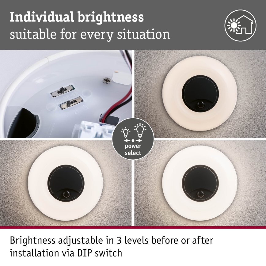 Paulmann 94956 - LED/20,5W IP65 Applique da esterno dimmerabile con sensore di movimento e sensore crepuscolare AUREVA 230V 2200/3000/4000K antracite