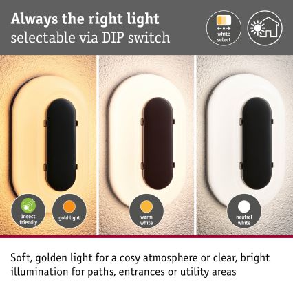 Paulmann 94957 - LED/18,5W IP65 Applique da esterno dimmerabile ELUNOR 230V 2200/3000/4000K antracite