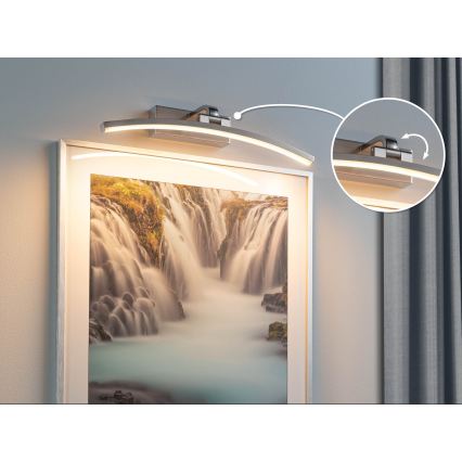 Paulmann 95557 - Lampada da quadro LED/8,5W BENTO 230V 40 cm cromo opaco