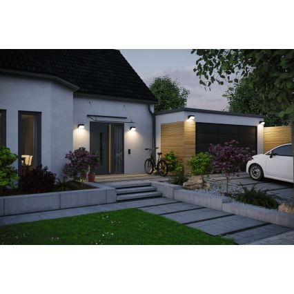 Paulmann 95746 - LED/2,3W IP44 Lampada da parete solare con sensore EILEEN 3,7/230V 4000 mAh nera