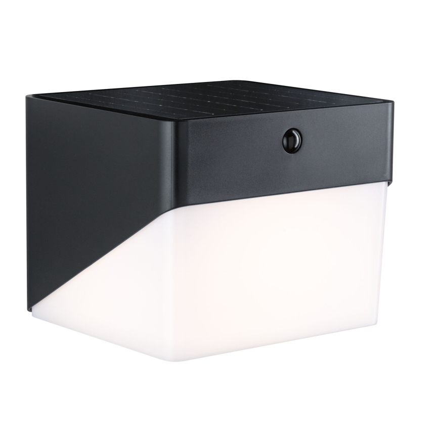 Paulmann 95746 - LED/2,3W IP44 Lampada da parete solare con sensore EILEEN 3,7/230V 4000 mAh nera