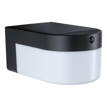 Paulmann 95747 - LED/2,3W IP44 Lampada da parete solare con sensore CALYNE 3,7/230V 4000 mAh nero