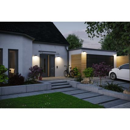 Paulmann 95748 - LED/2,3W IP44 Lampada da parete solare con sensore ISLEEN 3,7/230V 4000 mAh nera