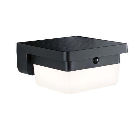 Paulmann 95748 - LED/2,3W IP44 Lampada da parete solare con sensore ISLEEN 3,7/230V 4000 mAh nera