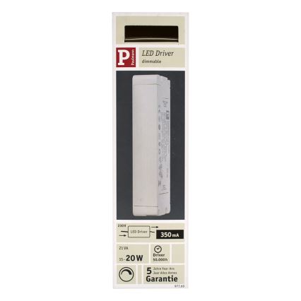 PPaulmann 97760 - Trasformatore per luci LED DRIVER 15-20W/350mA/230V