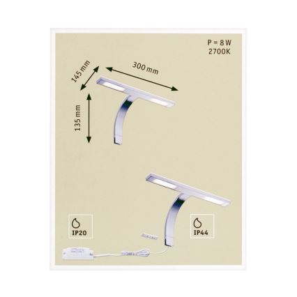Paulmann 99381 - 2xLED/3,2W Illuminazione per specchi GALERIA 230V