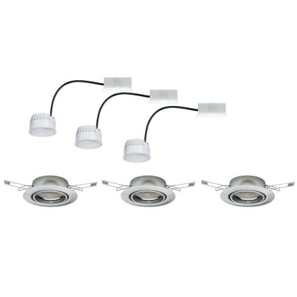 Paulmann - TIP 3974 - KIT 3xLampada a LED/4,9W da incasso COIN 230V