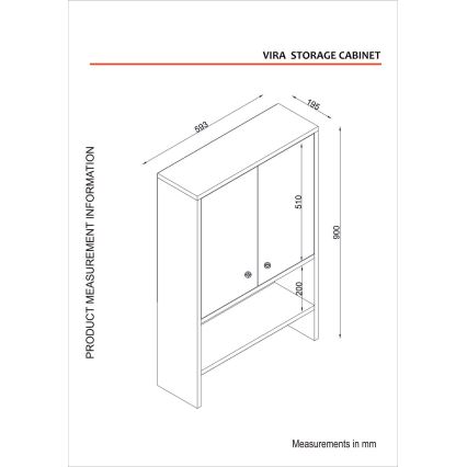 Pensile bagno VIRA 90x59 cm bianco