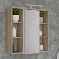 Pensile da bagno con specchio VENOM bianco/rovere sonoma