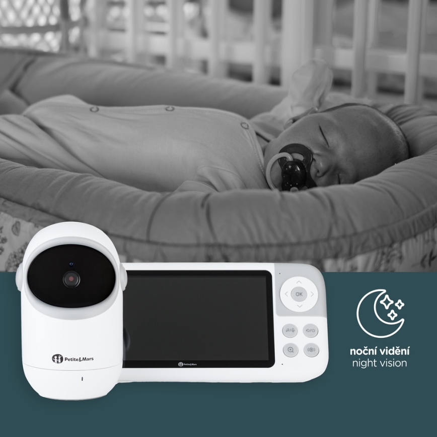 PETITE&MARS - Baby monitor con schermo EVE 5.0 3,8V 3050 mAh