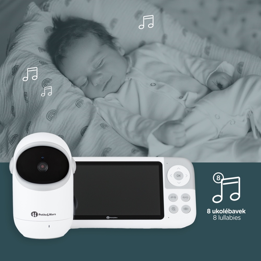PETITE&MARS - Baby monitor con schermo EVE 5.0 3,8V 3050 mAh
