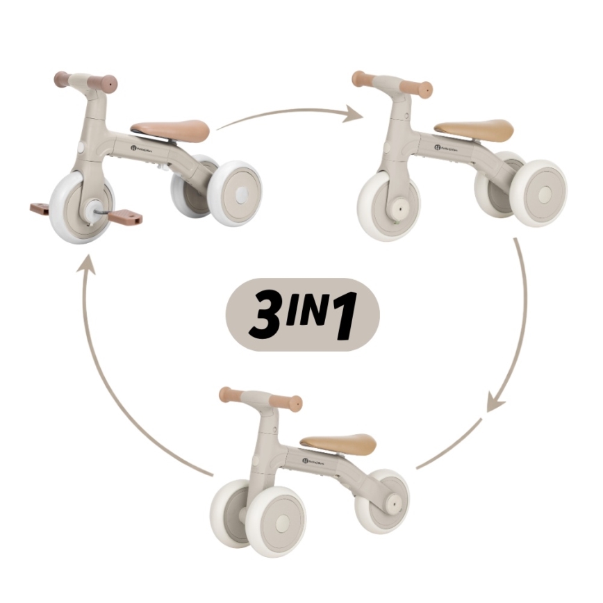 PETITE&MARS - Bicicletta senza pedali 3 in 1 per bambini BINGO Ivory White