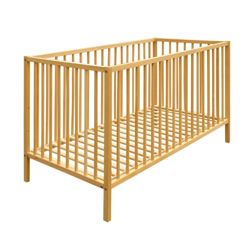 PETITE&MARS - Lettino per bambini + barriera protettiva NELA BEECH 120x60 cm faggio