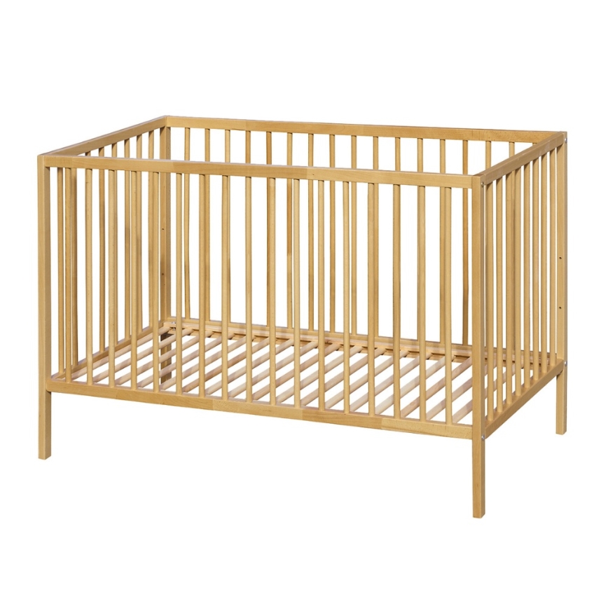 PETITE&MARS - Lettino per bambini + barriera protettiva NELA BEECH 120x60 cm faggio