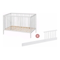 PETITE&MARS - Lettino per bambini + sponda protettiva NELA BEECH 120x60 cm bianco/faggio