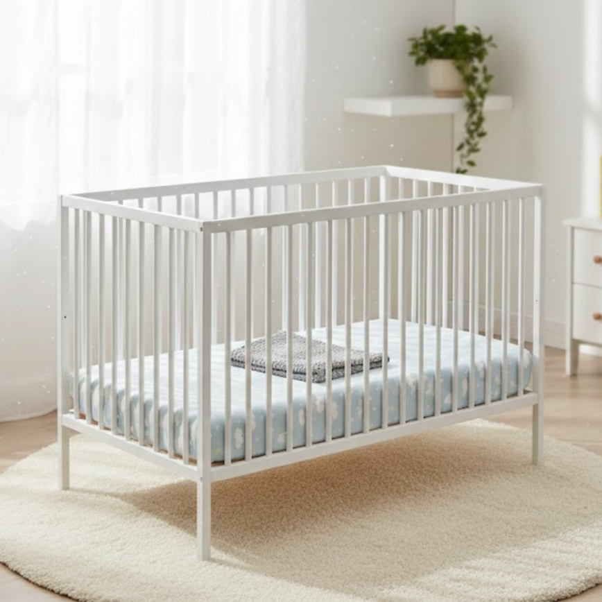PETITE&MARS - Lettino per bambini + sponda protettiva NELA BEECH 120x60 cm bianco/faggio